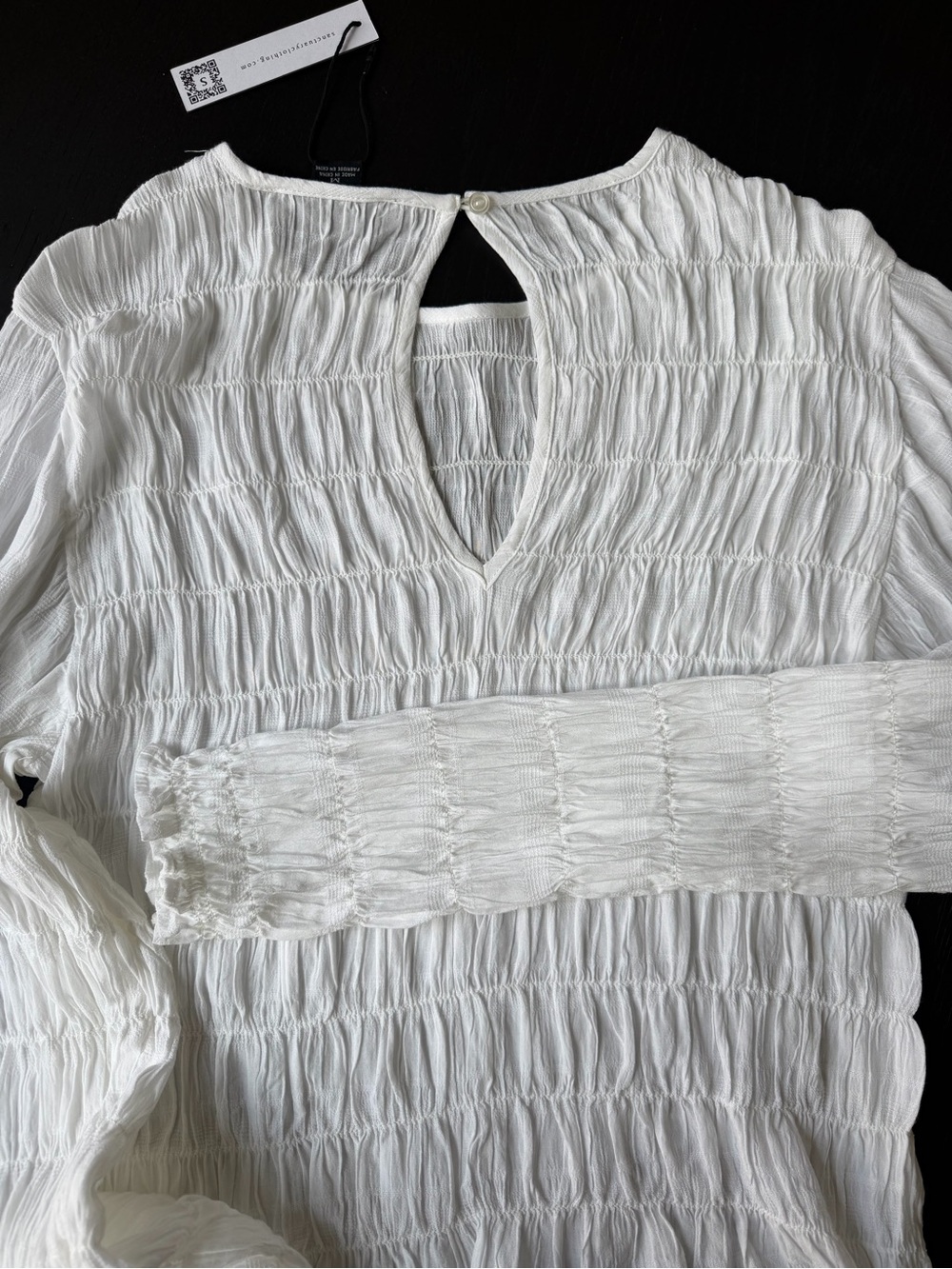 NWT Sanctuary Ruched White Blouse - Picture 3 of 4